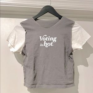 Voting is hot crop tee